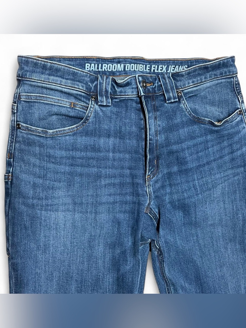 Duluth Trading Ballroom Double Flex Jeans 34x32 Standard Fit Men’s Blue Denim - Picture 2 of 8